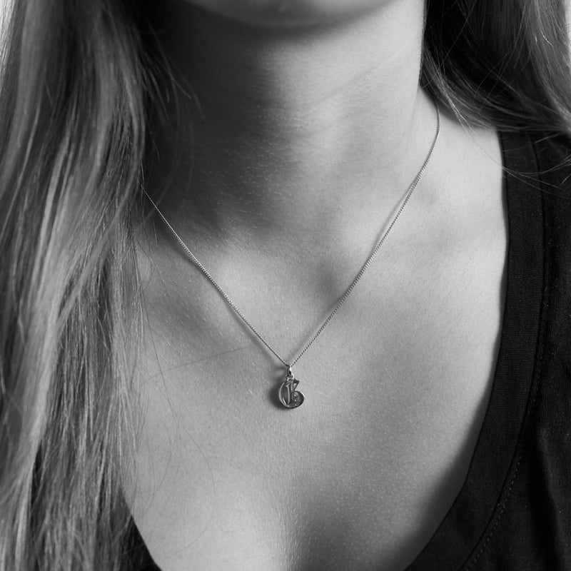 Meadowlark Petite Capital Letter Necklace - Sterling Silver-Necklace-Walker & Hall