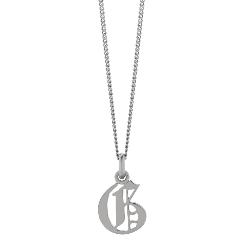 Meadowlark Petite Capital Letter Necklace - Sterling Silver-Necklace-Walker & Hall