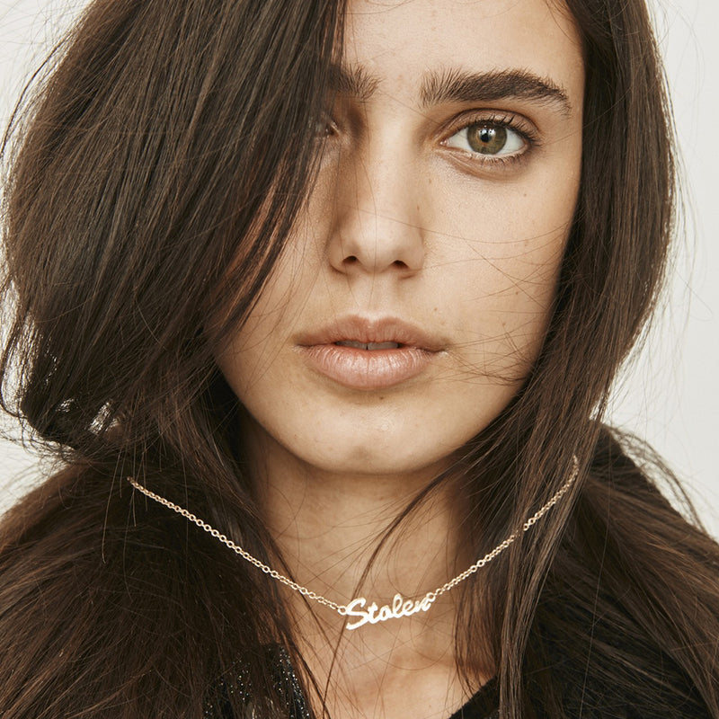 Stolen Girlfriends Club Stolen Script Necklace-Necklace-Walker & Hall