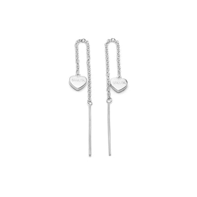 Stolen Girlfriends Club Falling Stolen Heart Thread Earrings - Sterling Silver-Earrings-Walker & Hall