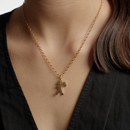 Karen Walker Runaway Girl Necklace - 9ct Yellow Gold-Necklace-Walker & Hall