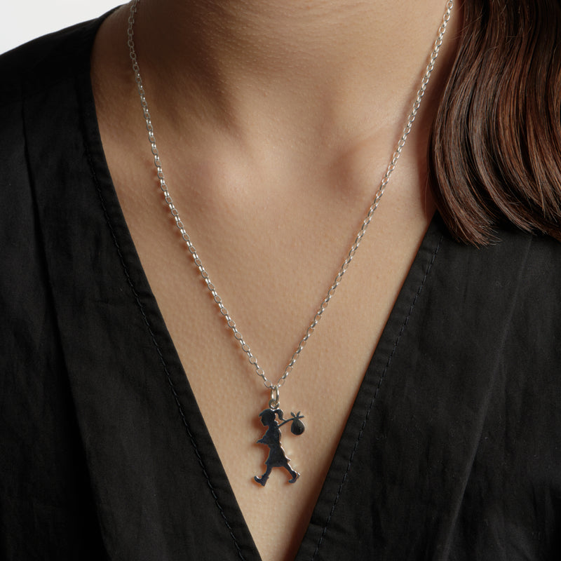 Karen Walker Large Runaway Girl - Sterling Silver-Necklace-Walker & Hall