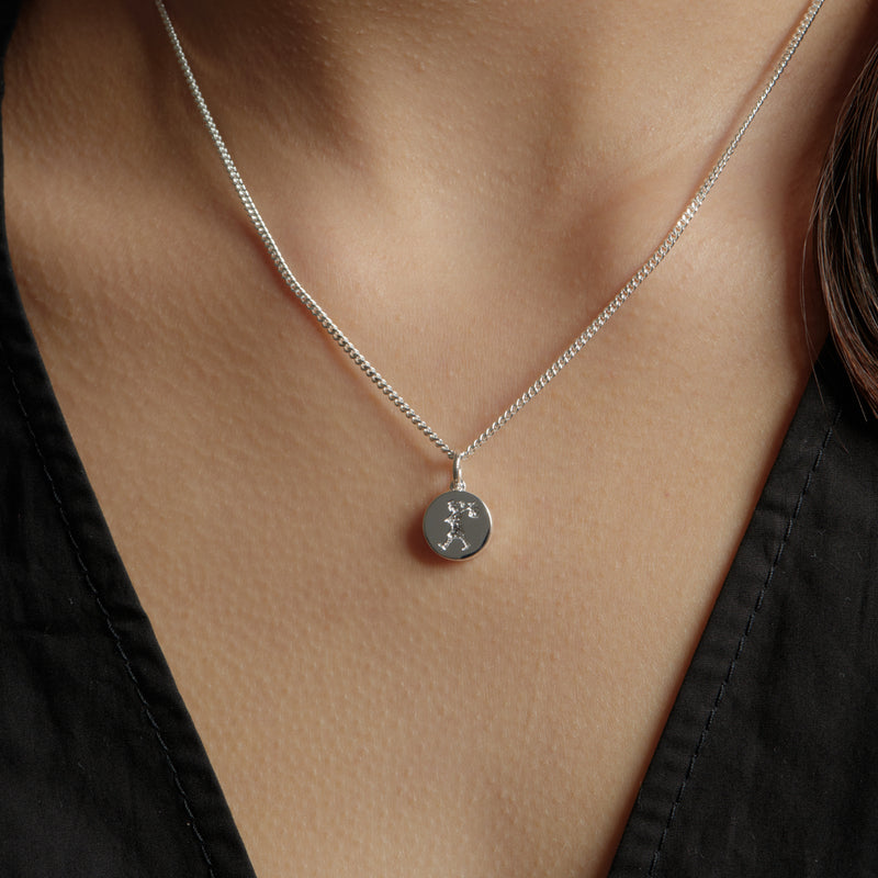 Karen Walker Runaway Girl Stamp Pendant - Sterling Silver-Necklace-Walker & Hall