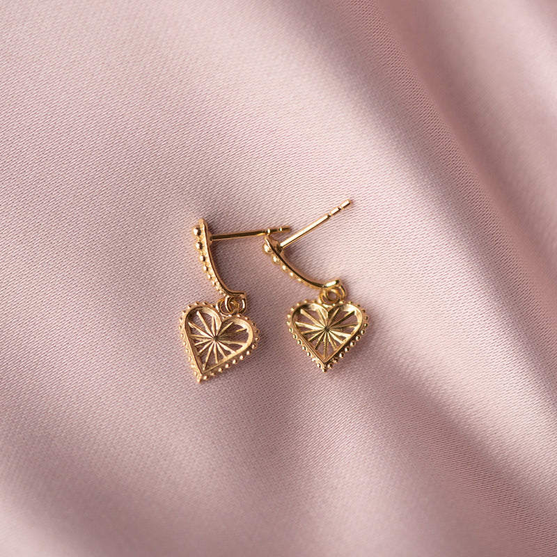 Zoe & Morgan x Walker & Hall Mini Sweet Heart Earrings - Gold Vermeil-Earrings-Walker & Hall