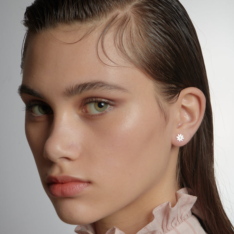 Karen Walker Daisy Earrings - Sterling Silver-Earrings-Walker & Hall