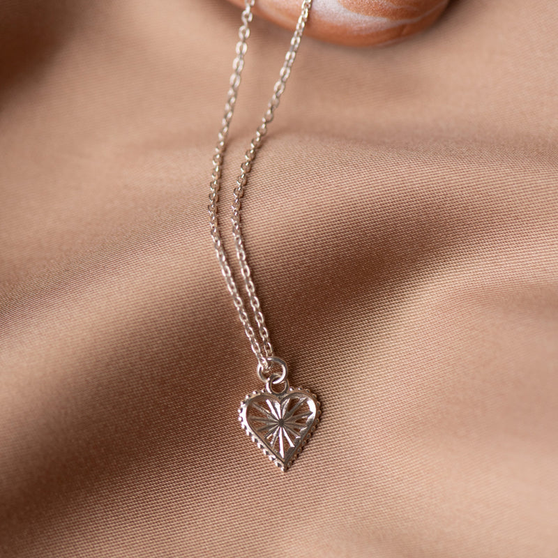 Zoe & Morgan x Walker & Hall Sweet Heart Necklace - Sterling Silver-Necklace-Walker & Hall