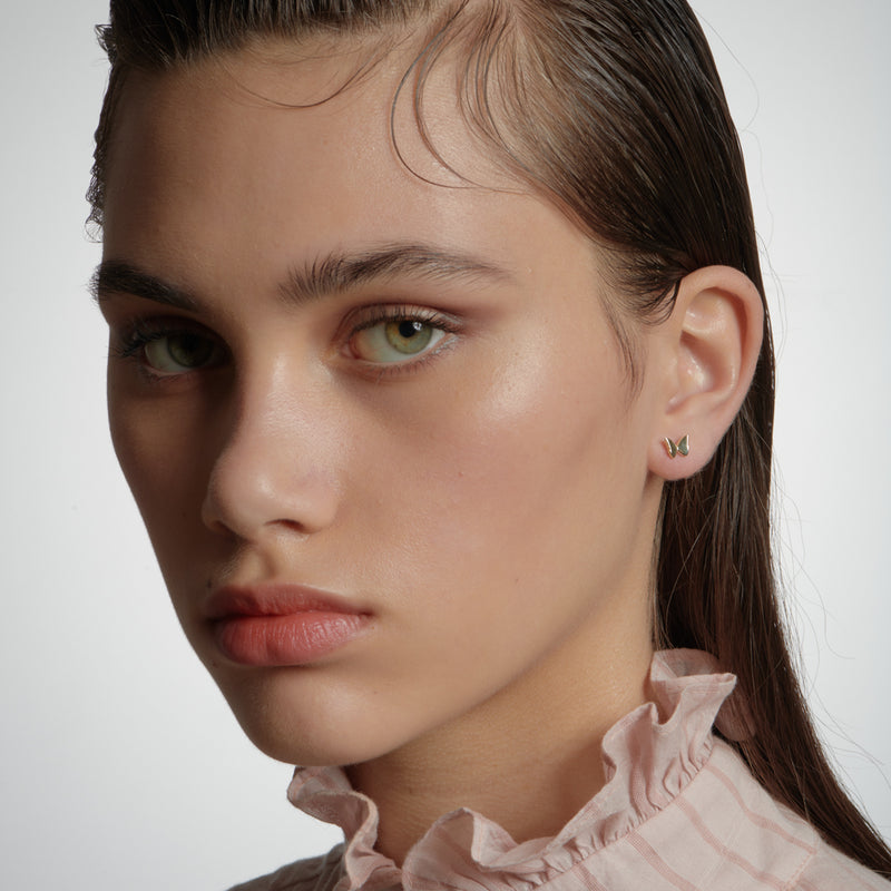 Karen Walker Mini Butterfly Earrings - Sterling Silver-Earrings-Walker & Hall