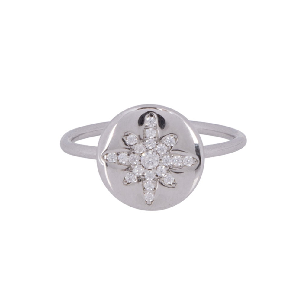 Boh Runga Starburst Button Ring - Sterling Silver - Walker & Hall