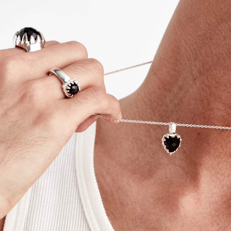 Stolen Girlfriends Club Love Claw Necklace - Sterling Silver & Onyx-Necklace-Walker & Hall