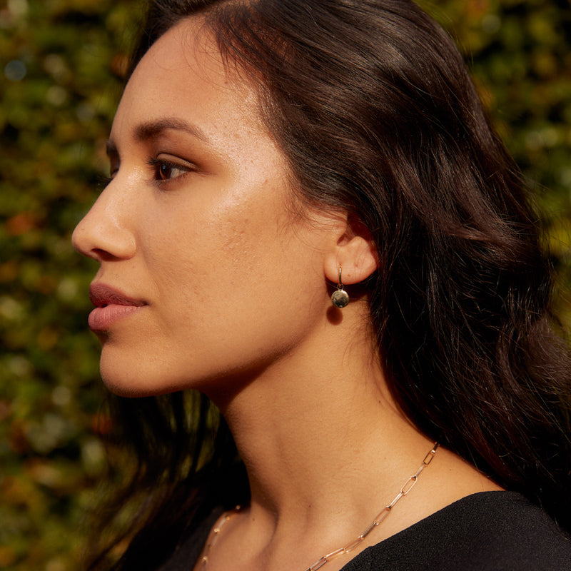 9ct Yellow Gold Cosy Earrings With Pebble Drop-Earrings-Walker & Hall