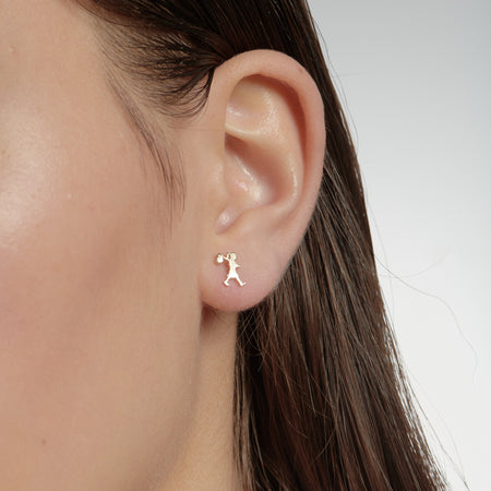 Karen Walker Mini Runaway Girl Studs - Sterling Silver-Earrings-Walker & Hall