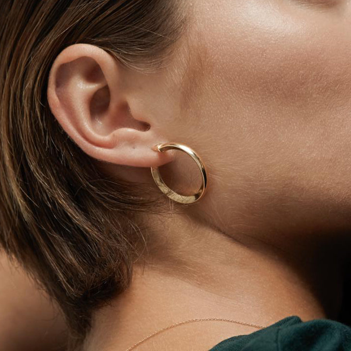 9ct Yellow Gold Hoop Earrings-Earrings-Walker & Hall